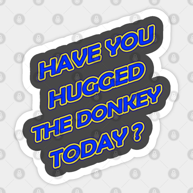 HUGGING THE DONKEY Sticker by iskybibblle